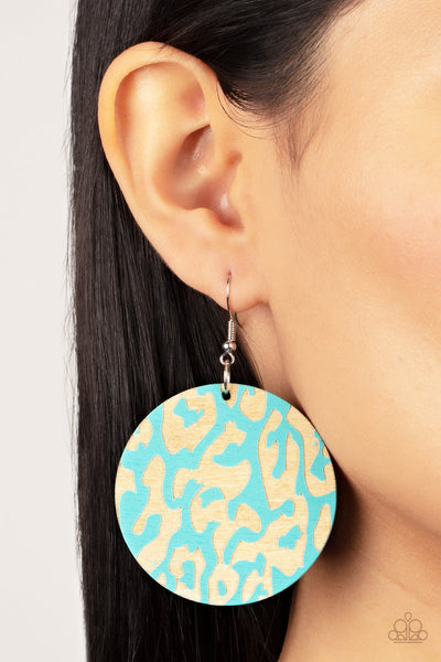 Catwalk Safari - Blue Paparazzi Earring (#3350)