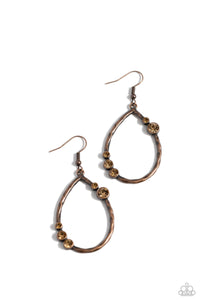 Shop Till You DROPLET - Copper Paparazzi Earring (#5587)