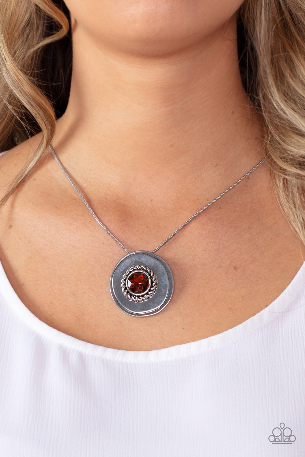 Make Me a MEDALLION-aire - Brown Paparazzi Necklace (#3518)