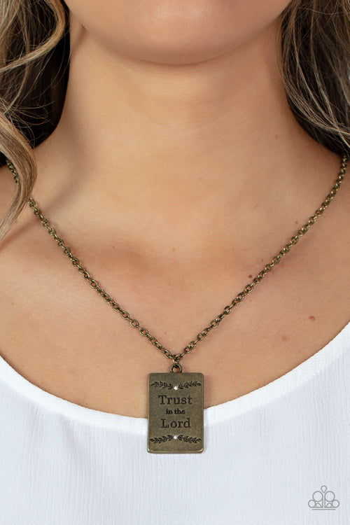 All About Trust - Brass Paparazzi Necklace (PZ-4082)