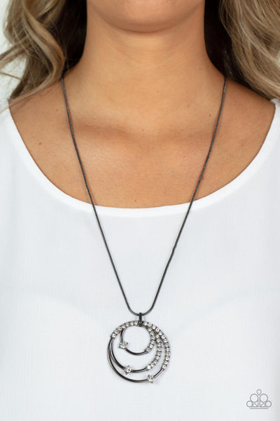 Ecliptic Elegance - Black Paparazzi Necklace (#1668)