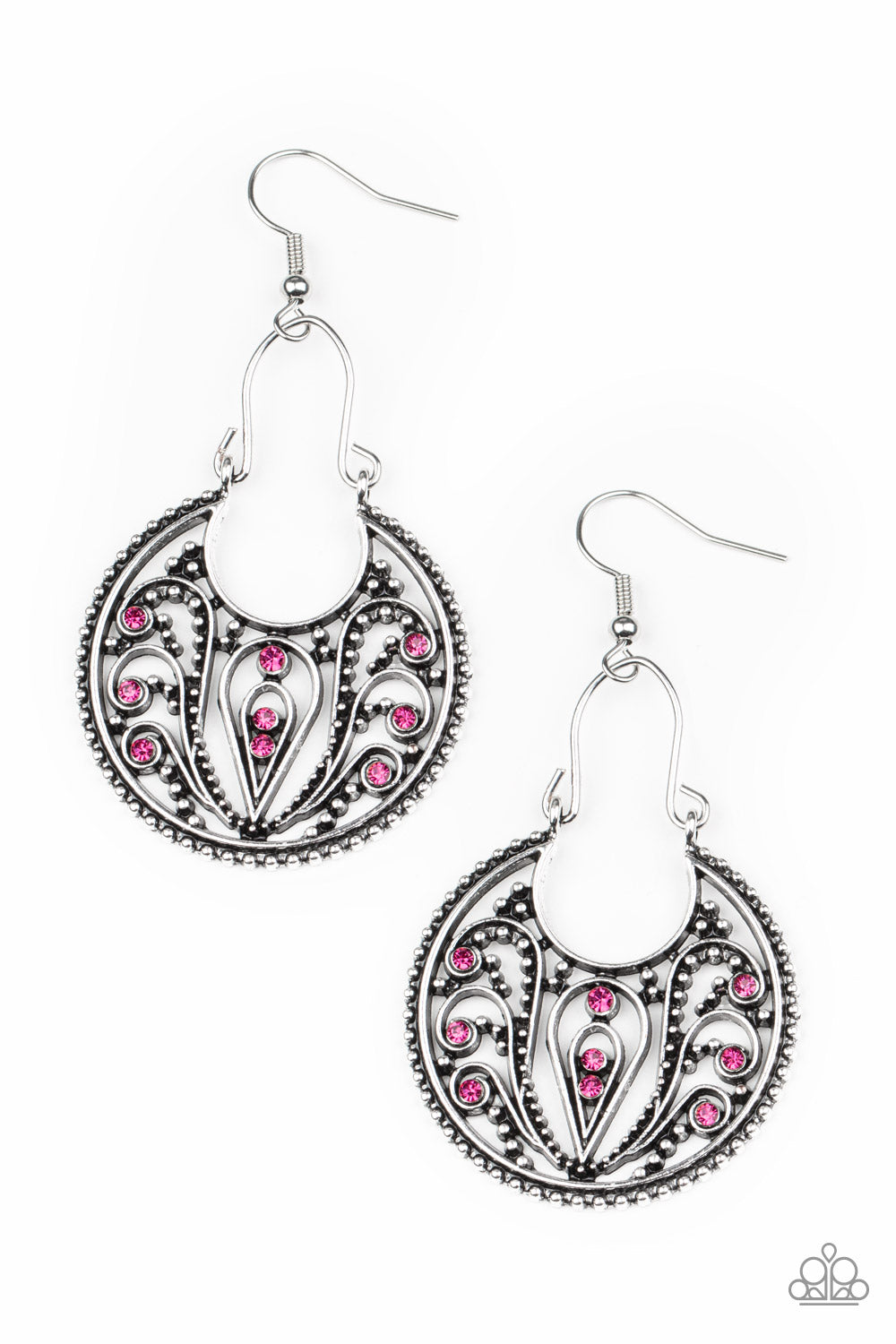 Vineyard Villa - Pink Paparazzi Earring (PZ-437)