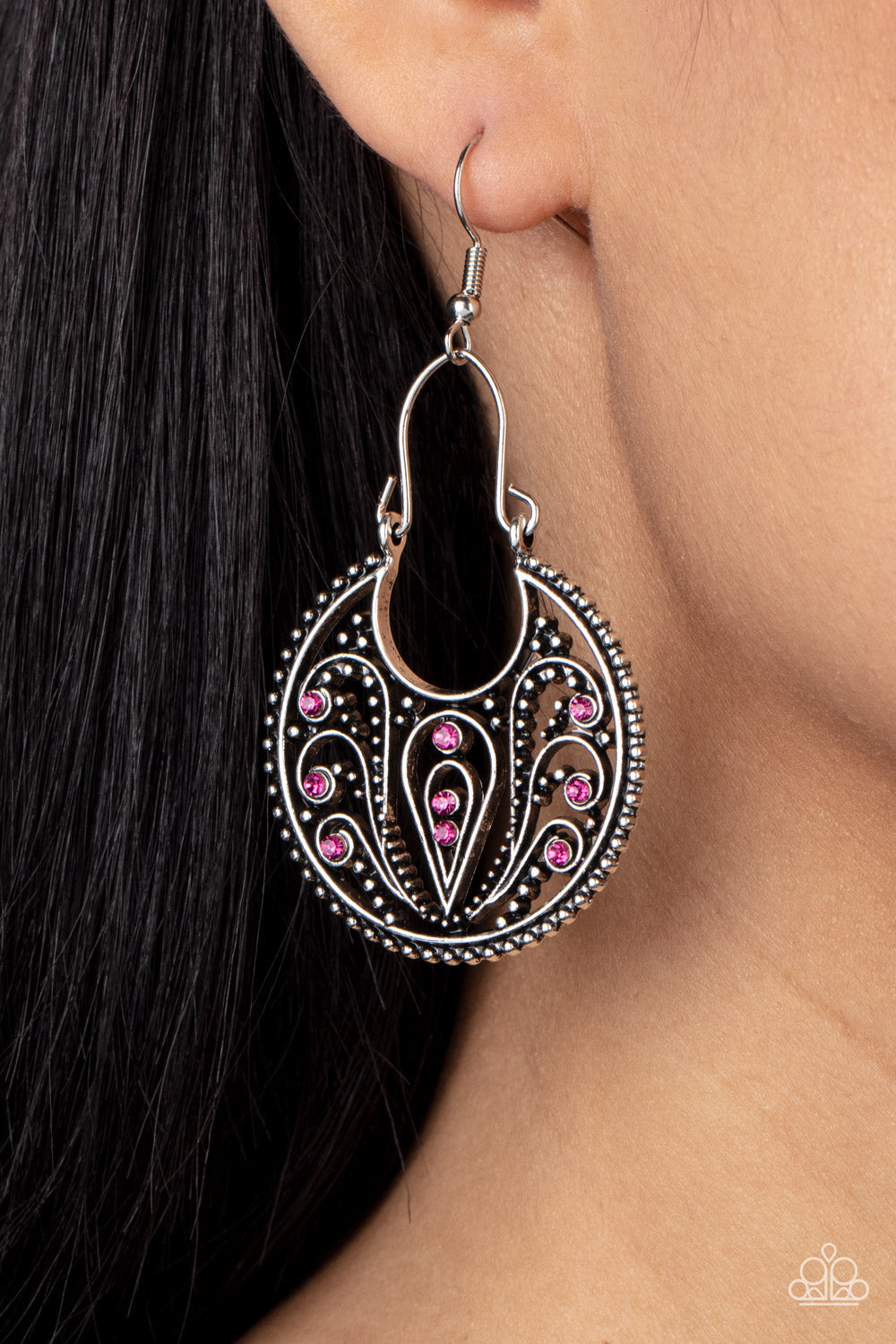 Vineyard Villa - Pink Paparazzi Earring (PZ-437)