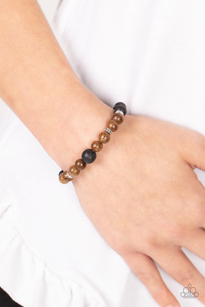 Neutral Zone - Brown Paparazzi Bracelet (#3579)