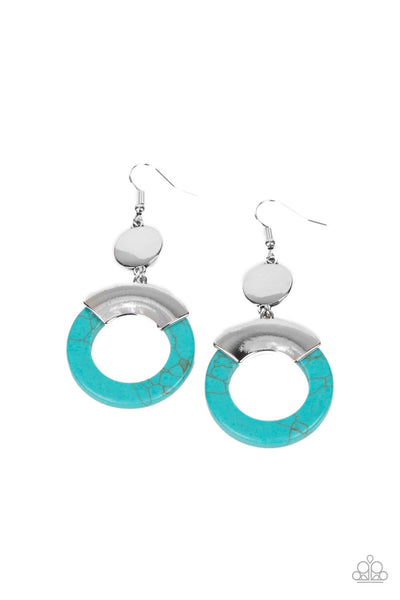 ENTRADA at Your Own Risk - Blue Paparazzi Earring (#3811)