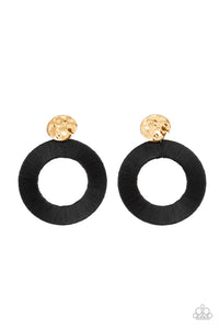 Strategically Sassy - Black Paparazzi Earring (#3445)