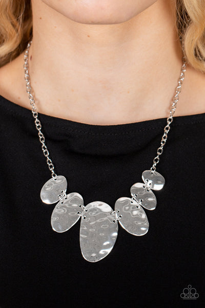 Cave Crawl - Silver Paparazzi Necklace (#1447)