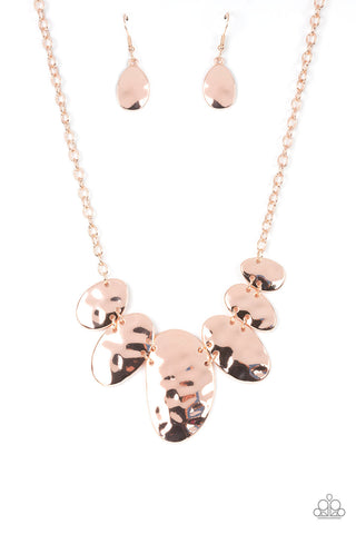 Cave Crawl - Rose Gold Paparazzi Necklace (5178)