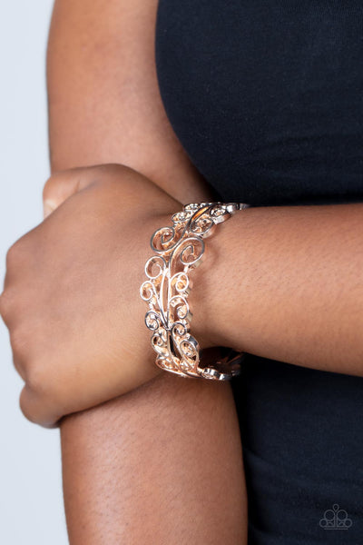 Dressed to FRILL - Rose Gold Paparazzi Bracelet (2371)