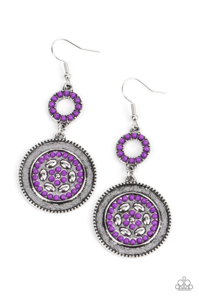 Meadow Mantra - Purple Paparazzi Earring (#3716)