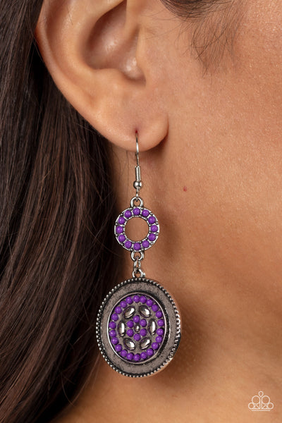 Meadow Mantra - Purple Paparazzi Earring (#3716)