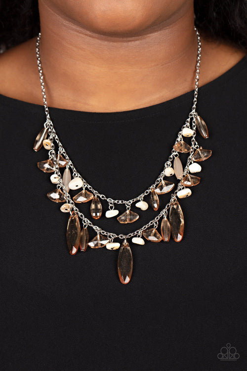 Candlelit Cabana - Brown Paparazzi Necklace (#3524)