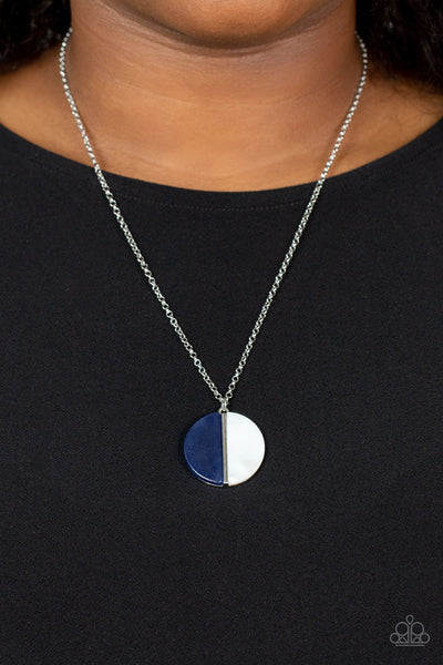 Elegantly Eclipsed - Blue Paparazzi Necklace (#3790)