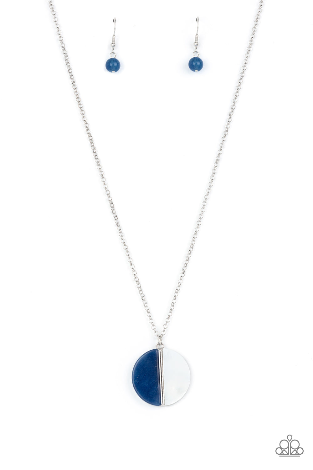 Elegantly Eclipsed - Blue Paparazzi Necklace (#3790)