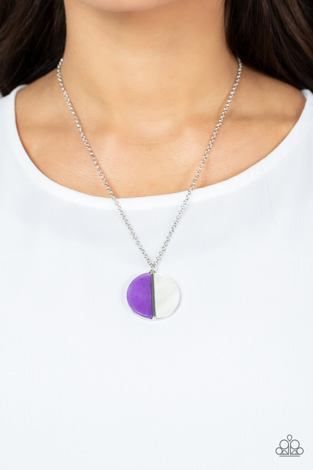 Elegantly Eclipsed - Purple Paparazzi Necklace (PZ-311)