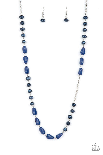 Shoreline Shimmer - Blue Paparazzi Necklace (#2751)