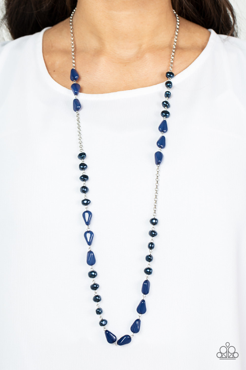 Shoreline Shimmer - Blue Paparazzi Necklace (#2751)