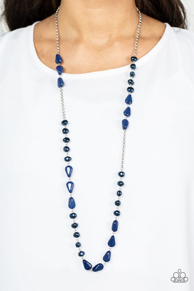 Shoreline Shimmer - Blue Paparazzi Necklace (#2751)