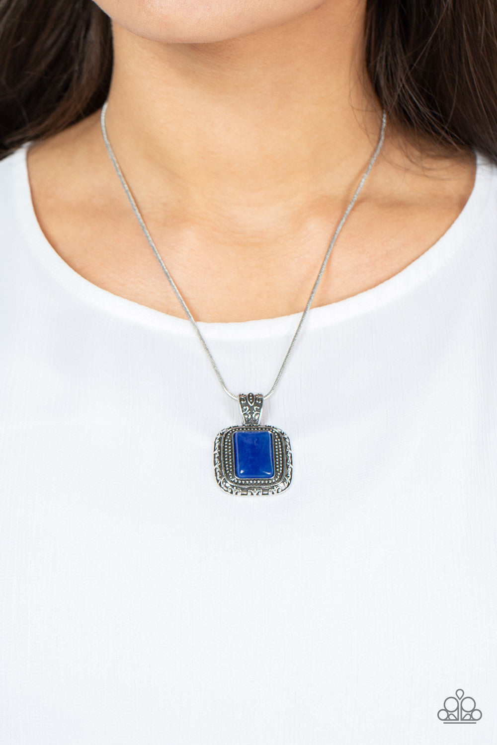 Right Hand TALISMAN - Blue Paparazzi Necklace (PZ-5576)