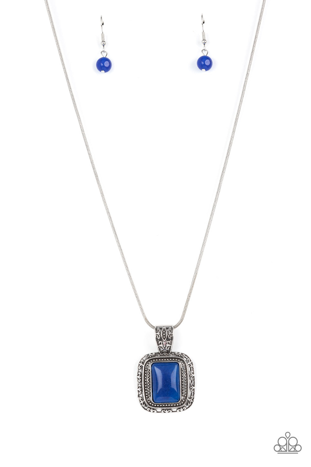 Right Hand TALISMAN - Blue Paparazzi Necklace (PZ-5576)