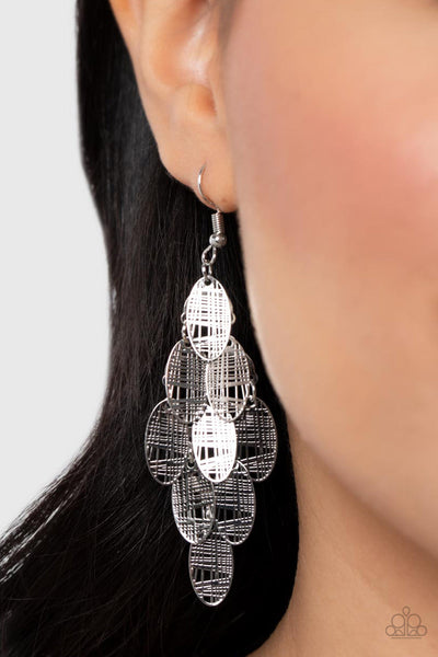 Cross It Off My List - Silver Paparazzi Earring (#3487)