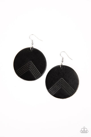 On the Edge of Edgy - Black Paparazzi Earring (#5631)