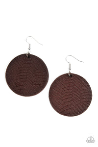 Leathery Loungewear - Brown Paparazzi Earring (#991)