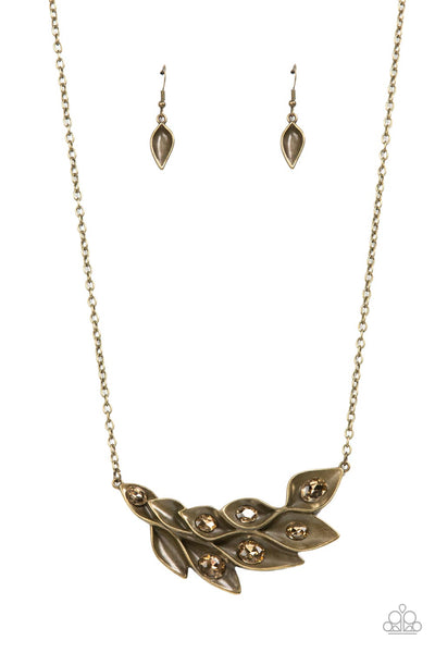 Enviable Elegance - Brass Paparazzi Necklace (#4631)