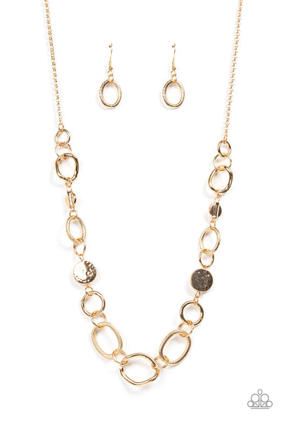 Industrial Intentions - Gold Paparazzi Necklace (3145)