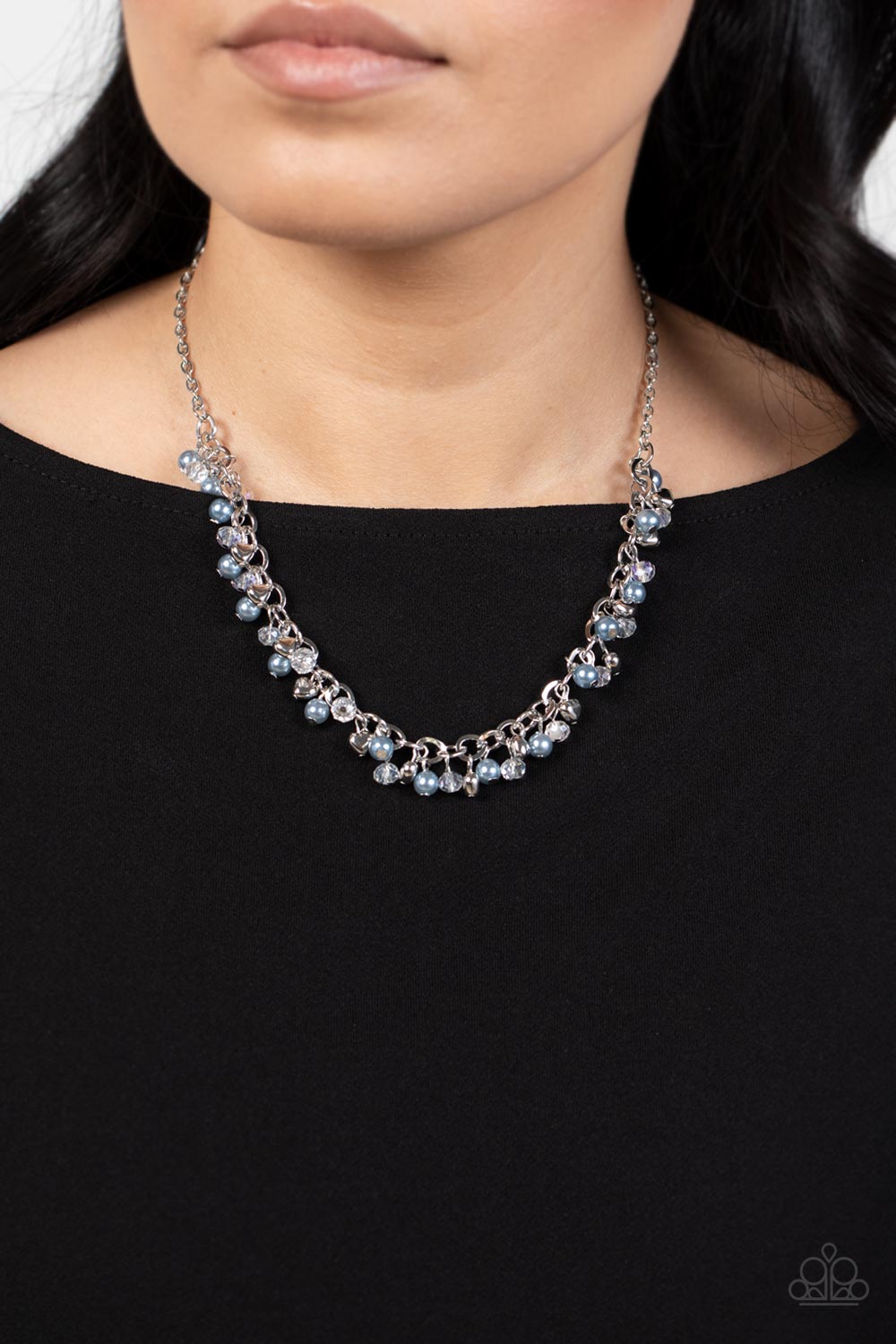 Soft-Hearted Shimmer - Blue Paparazzi Necklace (PZ-1287)