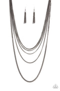 Top of the Food Chain - Black Paparazzi Necklace (PZ-5674)