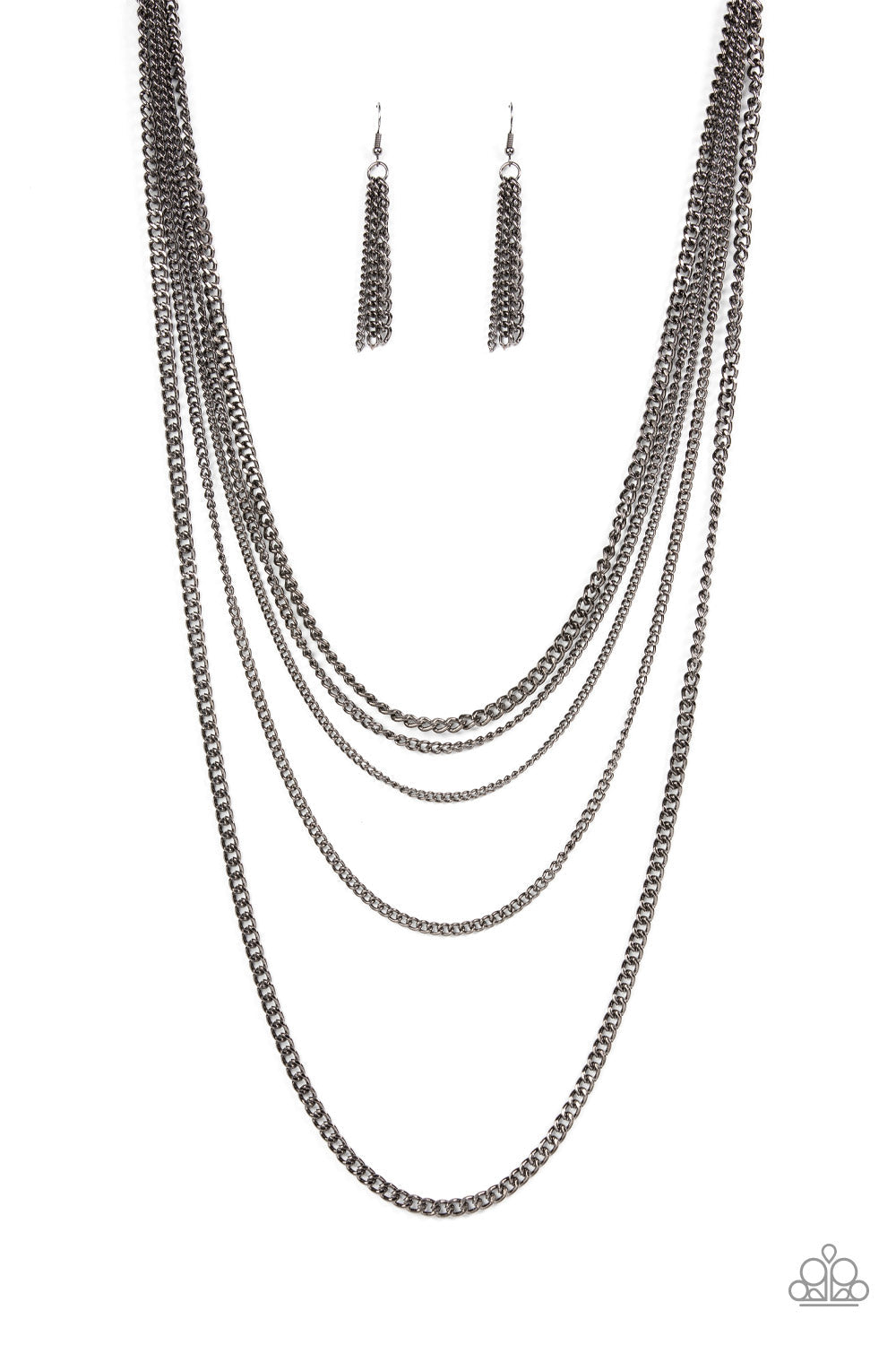 Top of the Food Chain - Black Paparazzi Necklace (PZ-5674)