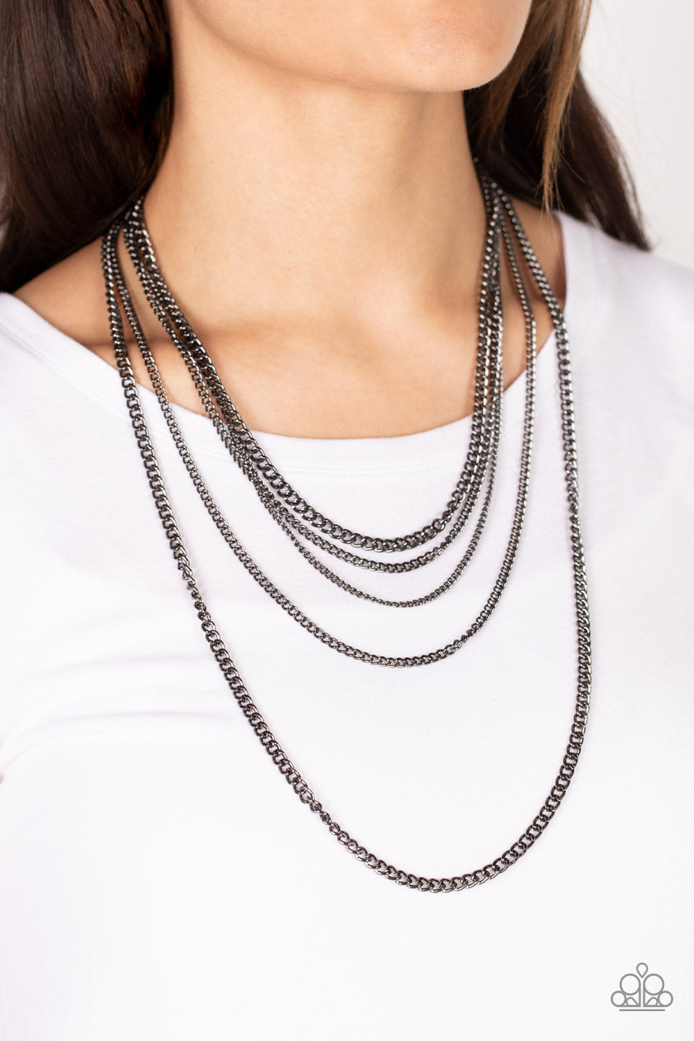 Top of the Food Chain - Black Paparazzi Necklace (PZ-5674)