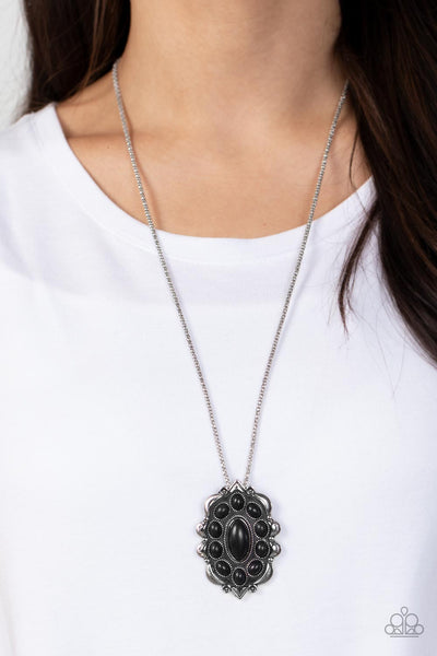 Mojave Medallion - Black Paparazzi Necklace (#3780)