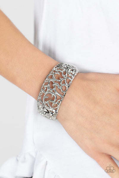 Courtyard Couture - Silver Paparazzi Bracelet (#4935)