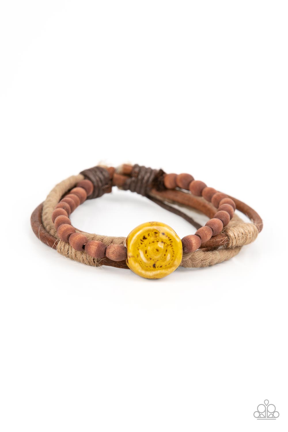 Existential Earth Child - Yellow Paparazzi Bracelet (#3730)