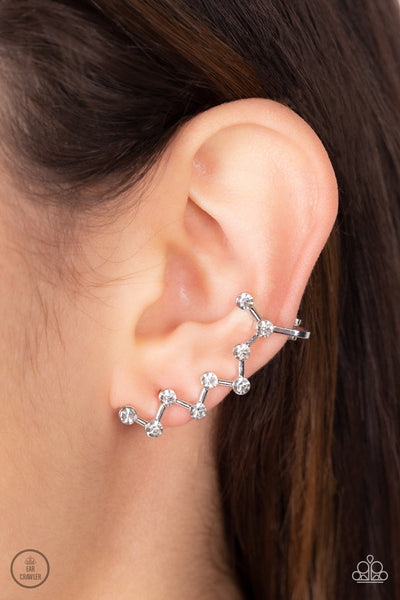 Clamoring Constellations - White Paparazzi Earring (837)