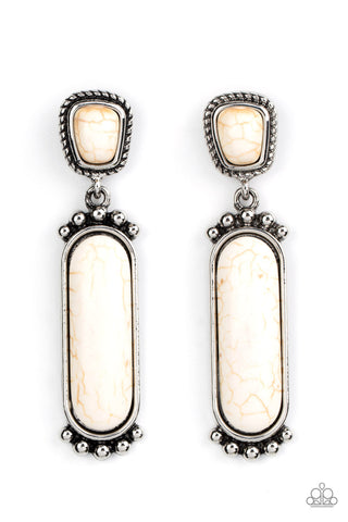 Southern Charm - White Paparazzi Earring (#1008)