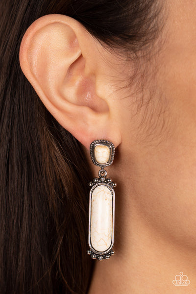 Southern Charm - White Paparazzi Earring (#1008)