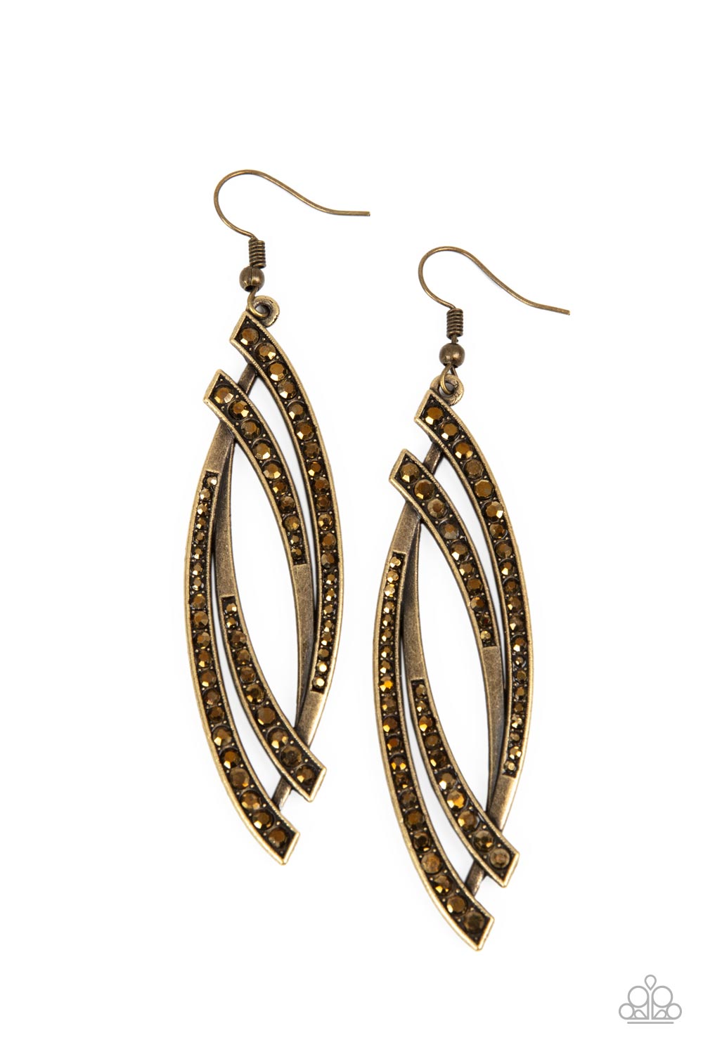 Twinkle for Two - Brass Paparazzi Earring (#158)