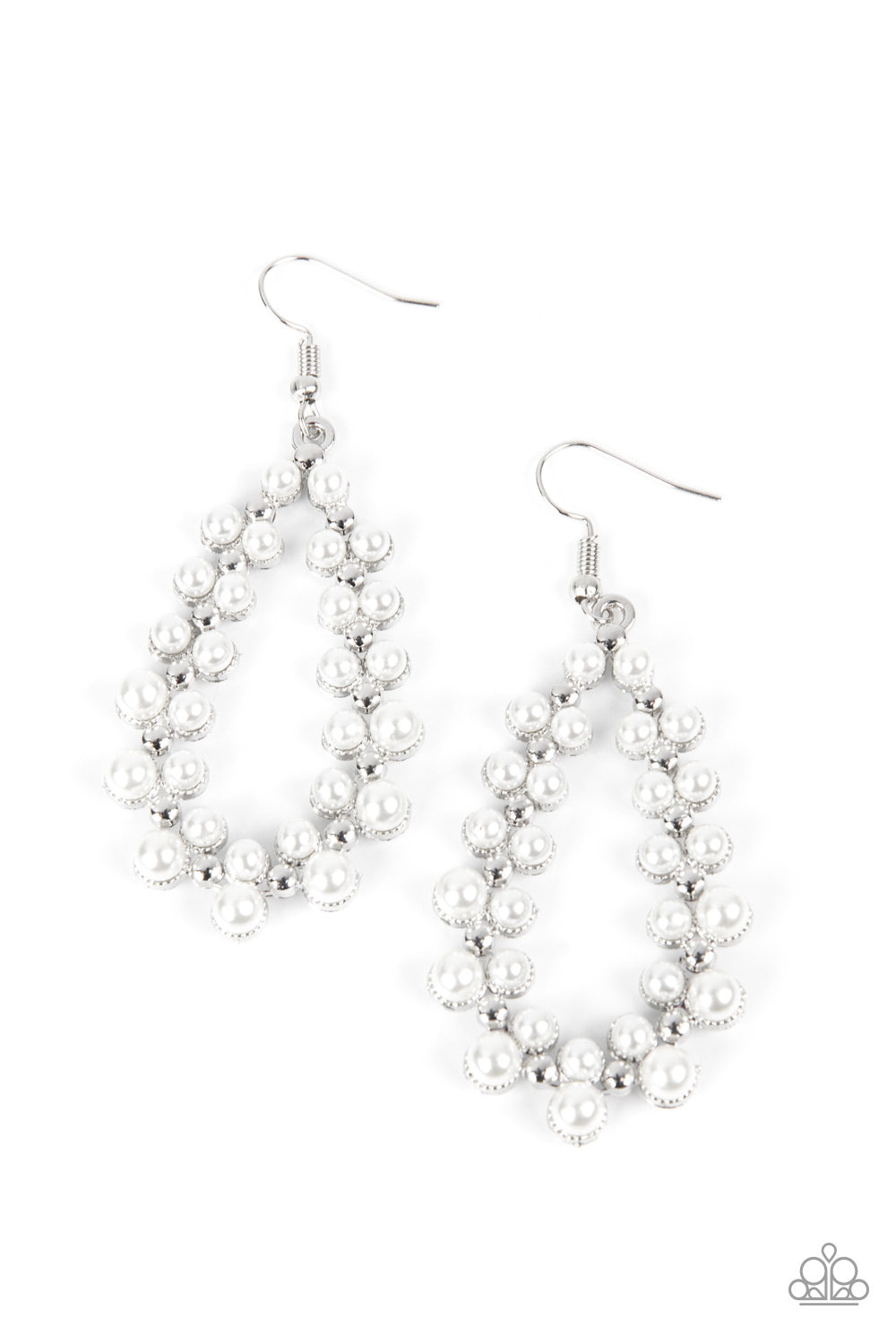 Absolutely Ageless - White Paparazzi Earring (PZ-1138)