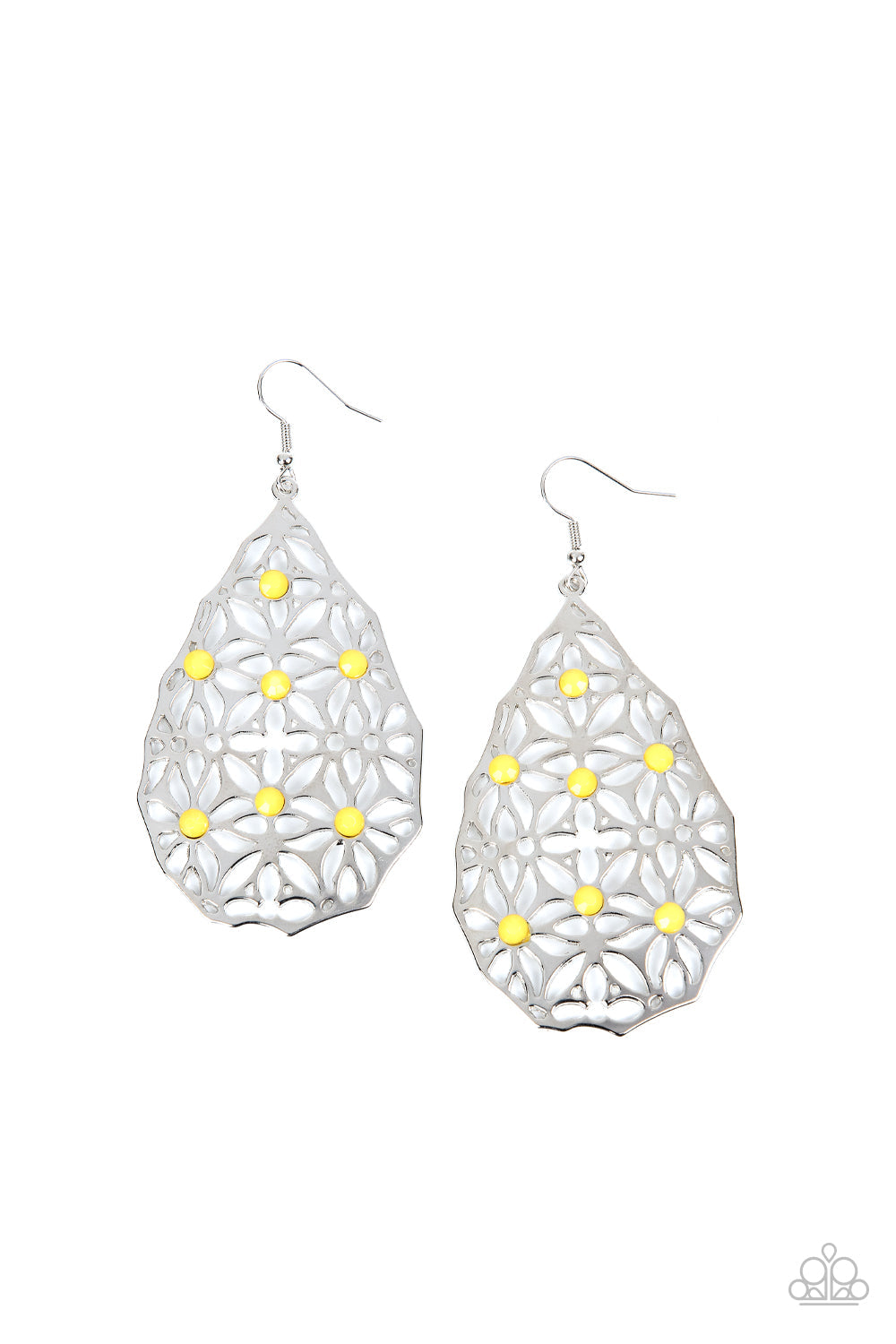 Delightfully Daisy - Yellow Paparazzi Earring (PZ-672)