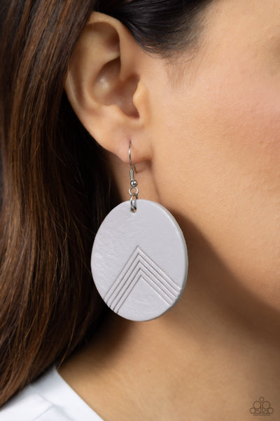 On the Edge of Edgy - Silver Paparazzi Earring (#212)