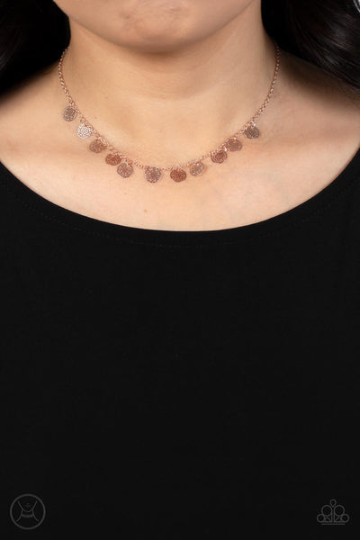 On My CHIME - Rose Gold Paparazzi Necklace (#3718)