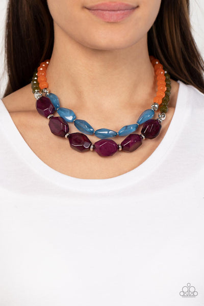 Tropical Trove - Purple Paparazzi Necklace (S041)