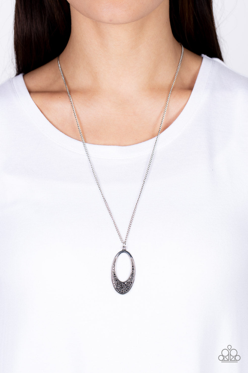 Dip Into Dazzle - Silver Paparazzi Necklace (#2770)