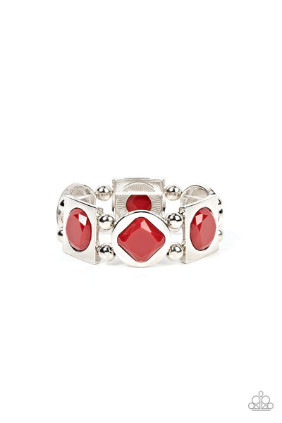 Asymmetrical A-Lister - Red Paparazzi Bracelet (#2359)