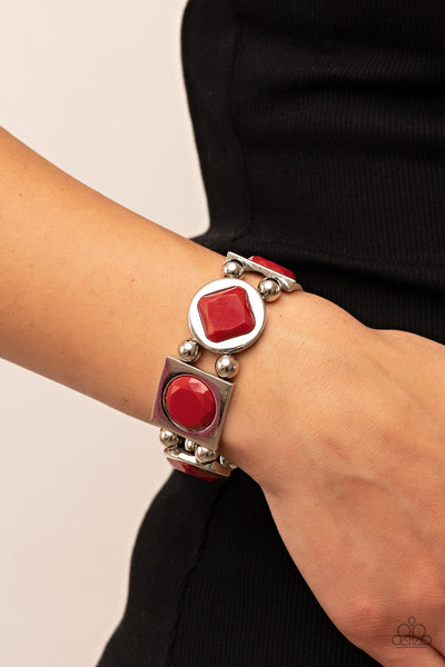 Asymmetrical A-Lister - Red Paparazzi Bracelet (#2359)