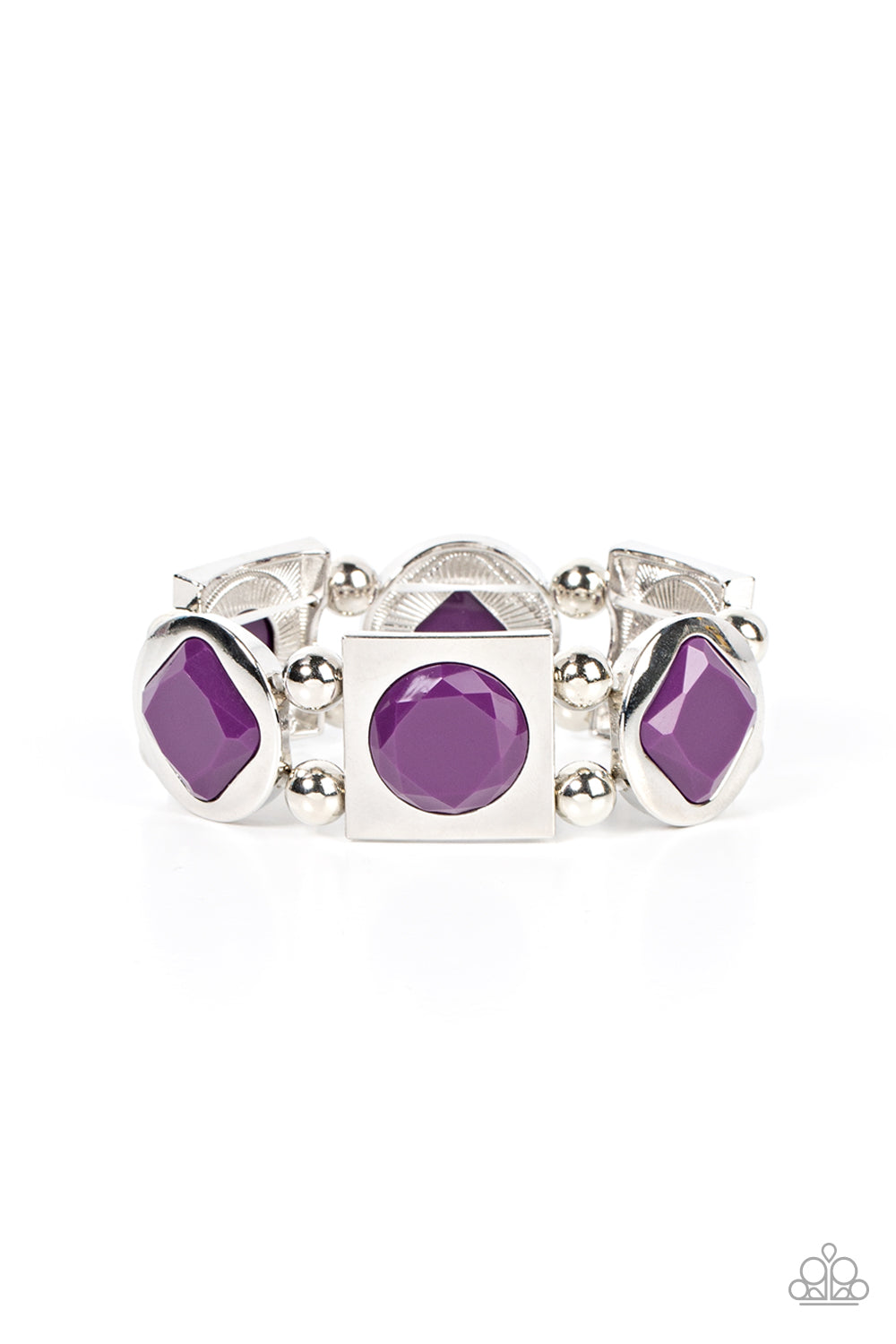 Asymmetrical A-Lister - Purple Paparazzi Bracelet (#802)