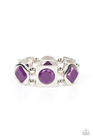 Asymmetrical A-Lister - Purple Paparazzi Bracelet (#802)